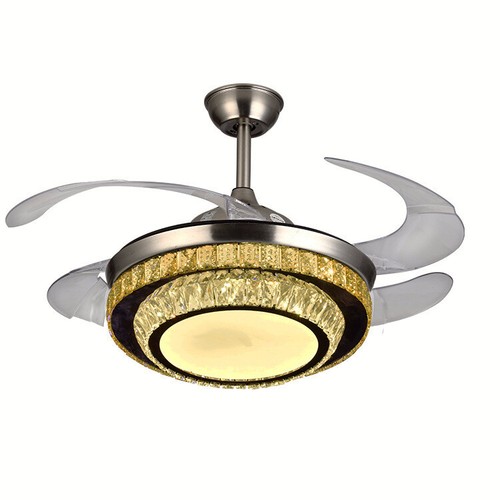 42 Crystal Led Dimming Chandelier Remote Invisible Ceiling Fans