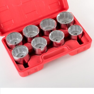 9pc 3/4'' INCH DRIVE DR SAE SIZE 12 POINT LARGE BIG ADD ON SOCKET SET TOOL KIT