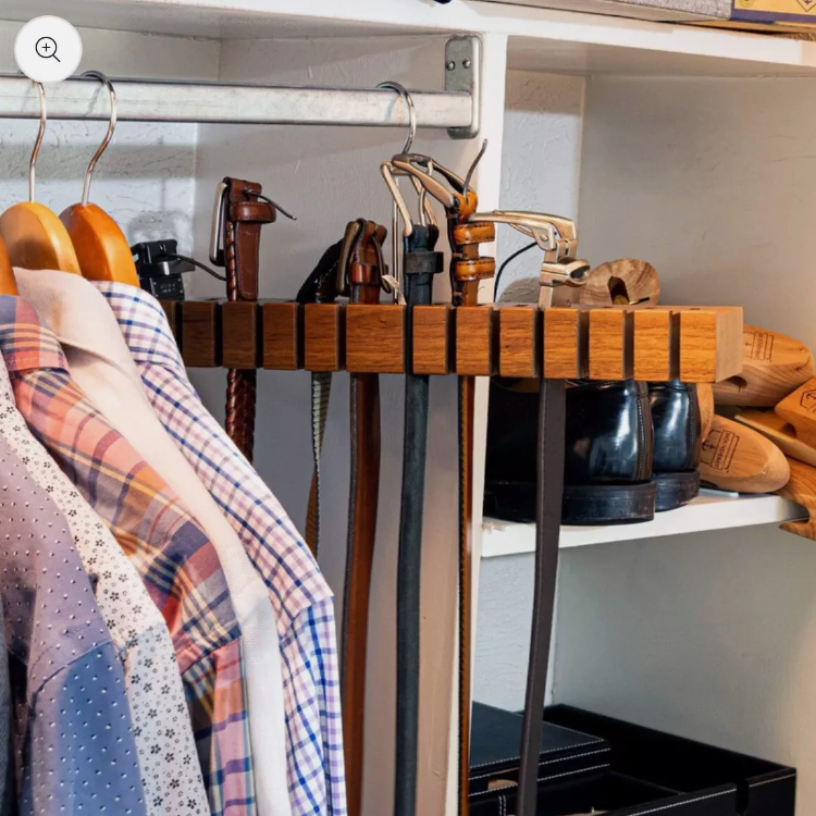 Houndsbay Block Belt Hanger & 14 Belt Rack Closet Organizer Cedar New