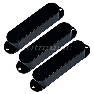 3Black Solid Closed Single Coil Pickup Covers for Fender guitar replacement