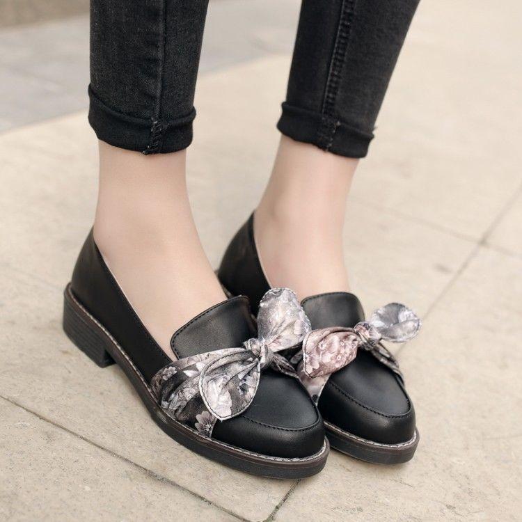 Elegant Women/'s Mid Block Heel Shoes Pumps Slip On Bowknot Round Toe Casual Hot