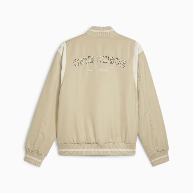 Pre-owned Puma One Piece X  Collection Unisex Varsity Jacket Beige Putty 2024 Limited Japan