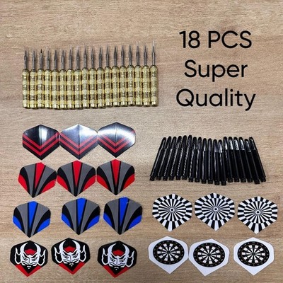 18x Professional Tungsten Darts Set, Steel Tip+Shaft+Flight+Barrel &Carry CaseUK