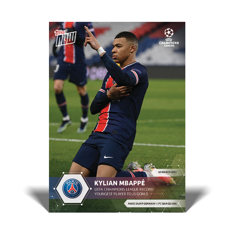 Topps Now UCL 2020-21 - Card 053 - Kylian Mbappe - Paris St. Germain - Record