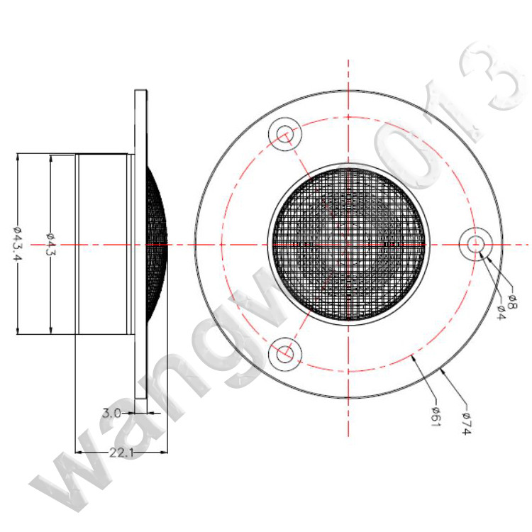 1pcs 3/"//74mm 4ohm 4Ω 15W Ribbon Tweeter Car Treble Speaker Fever-Level Tweeter