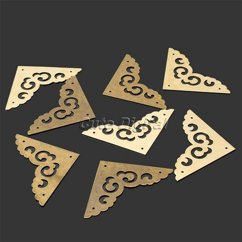2 5 Brass Corners Bracket Jewelry Box Cabinet Decorative