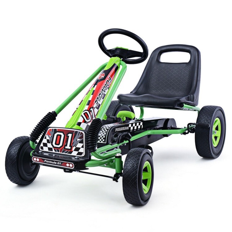 Outdoor Kids Ride On 4 Wheels Pedal Powered Bike With