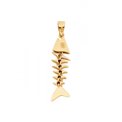 Gold fish necklace charm deals