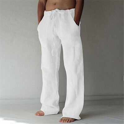 Mens white deals linen cargo pants