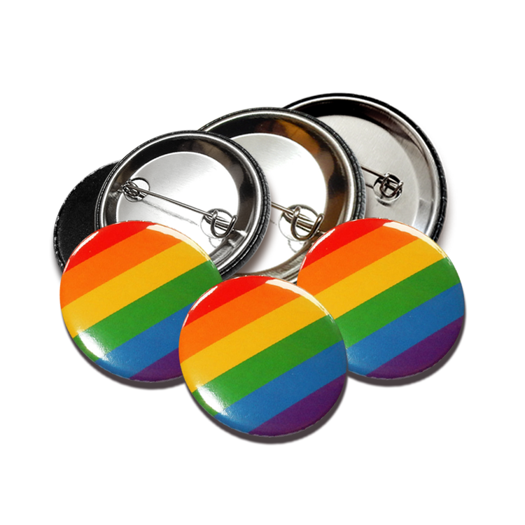 Regenbogen Button, Anstecker / Magnet, Pin Queer Schwul Gay Pride LGBTQ + Liebe