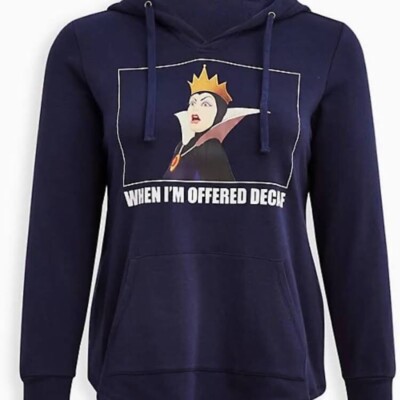 Torrid Disney Villains Evil Queen Hi Lo Hoodie Plus Size 1X Snow White Decaf NEW