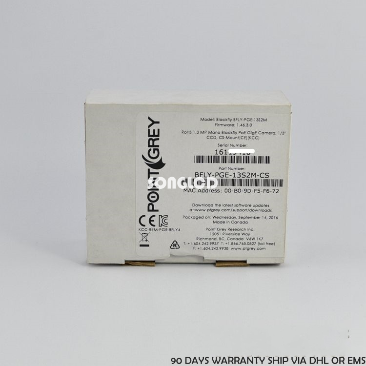 POINTGREY CCD CAMERA BFLY-PGE-13S2M-CS (90DAYS WARRANTY VIA POINTGREY CCD CAMERA BFLY-PGE-13S2M-CS (90DAYS WARRANTY VIA