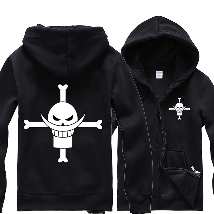 Anime One Piece Whitebeard Pirates Ace Cotton Sweatshirt Hoodie Zip Up Tops Coat Ebay