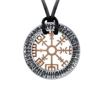 Alchemy Gothic Niu Heimar Vegvisir Unisex Pewter Necklace   Local Stock   Gothic