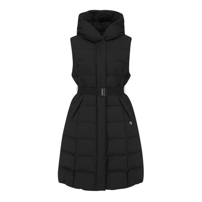 Genuine PEARLY GATES GOLF Womens Hooded Belted Goose Down Long Vest 