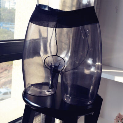 2D Men's See-through Transparent Glossy Tights Glitter Stockings Shiny Pantyhose
