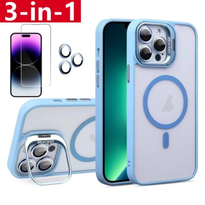 For iPhone 16 15 14 13 12 Pro Max Shockproof Case &Screen Protector & Camera Len