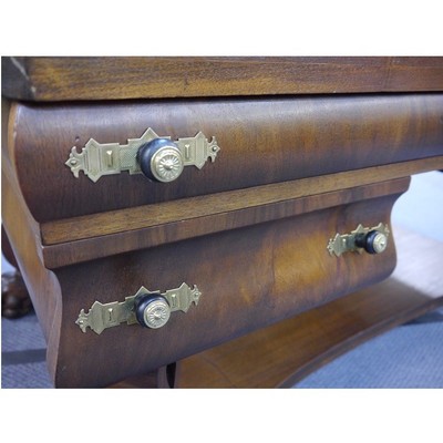 Incredible Quarter Sawn Mahogany Lion Footed Executive Desk