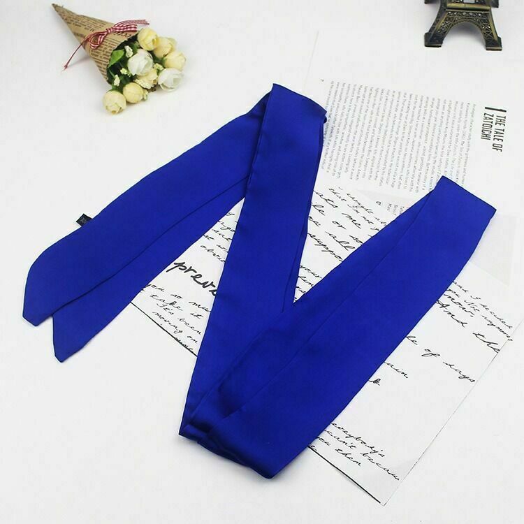 Lady Satin Skinny Scarf Extra Long Thin Belt Sash Ribbon Choker Neck Tie Elegant