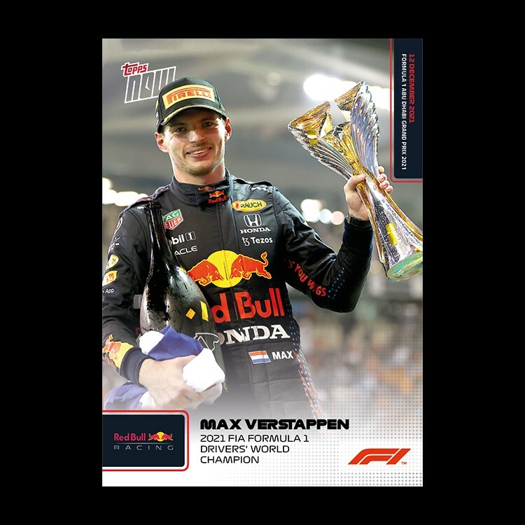 Max Verstappen World Champion Red Bull 2021 Topps Now