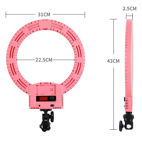 LED Ring Light Dimmable 6000K Fill Lamp Photography Phone Video Live Pink US
