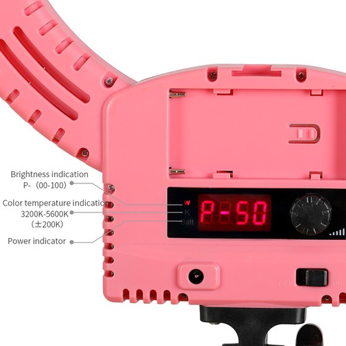 LED Ring Light Dimmable 6000K Fill Lamp Photography Phone Video Live Pink US