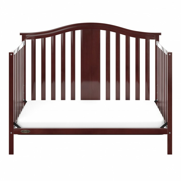 4 in 1 Baby Crib with Mattress Convertible For Nursery Bedroom, Espresso
