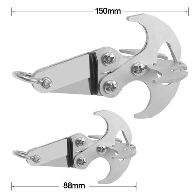 Folding Gravity Hook Outdoor Survival Carabiner Rock Climbing Claws Rescue Tool