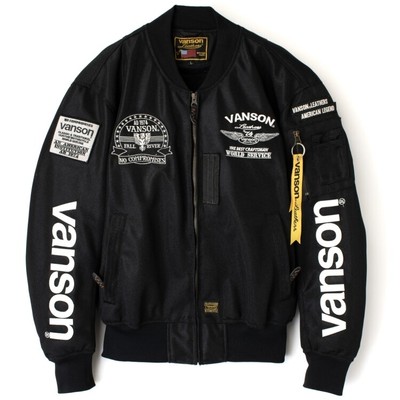 Vanson XL Size Ma-1 Jacket Vs23101S Black/White Compatible 3 Seasons japan