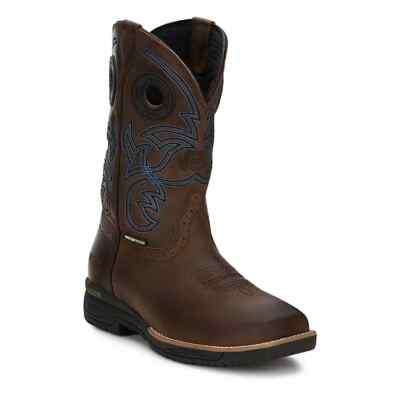 Pre-owned Justin Boots Justin Men's Cr3204 Nitread 11" Toffee Brown Nano Composite Toe Waterproof Boots In Toffee Brown (brown)
