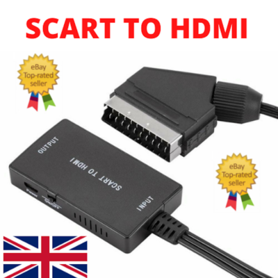 SCART to HDMI Converter Cable ** OLD DVD VCR VHS TO HD TV ** Video Adapter