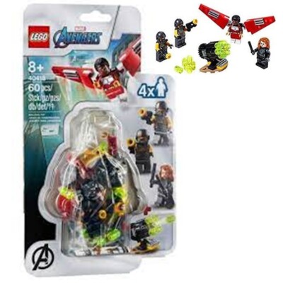 New Lego 40418 Marvel Winged Falcon & Black Widow Team Up Set ~ 4 Minifigures