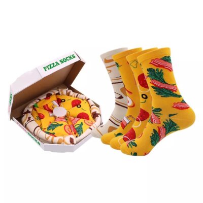 Pizza Socks Box 4 Pairs Weird Funny Crazy Gift Socks