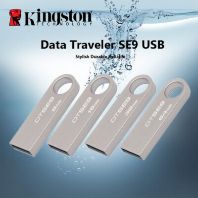 Kingston Silver&Gold DTSE9 256GB Metal UDisk USB2.0 Flash Drive Memory Pen Stick
