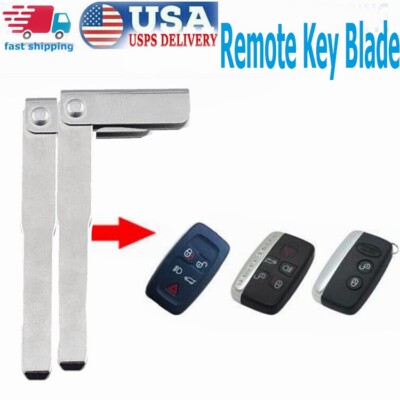 2XUncut Emergency Remote Key Blade FOB for Land Rover LR2 LR4 Range Rover Jaguar