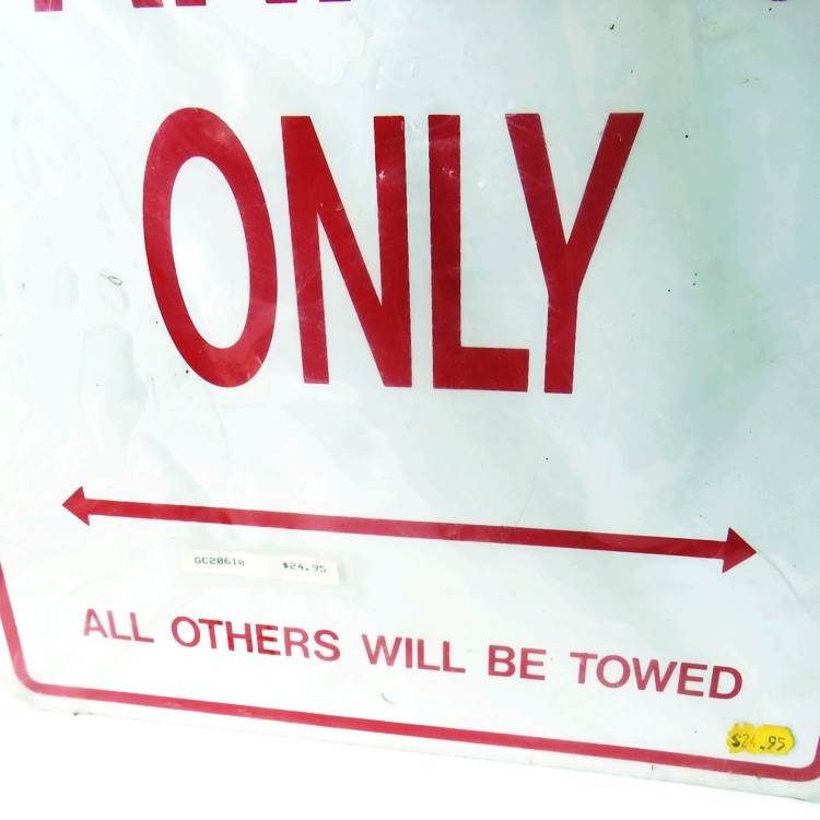 General Motors Steel NOS Avalanche Parking Only Sign GM Licensed Product