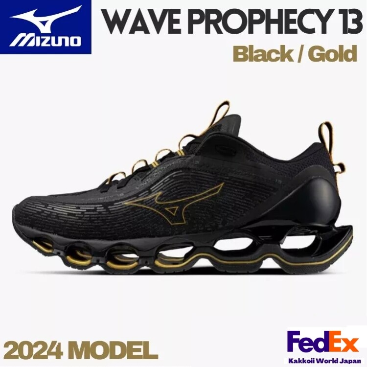 Mizuno Running Shoes WAVE PROPHECY 13 Black/Glod J1GC2451 32