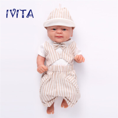14''Lifelike Boys Newborn Full Body Silicone Reborn Baby Doll Xmas Gift IVITA