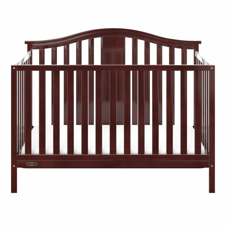 4 in 1 Baby Crib with Mattress Convertible For Nursery Bedroom, Espresso