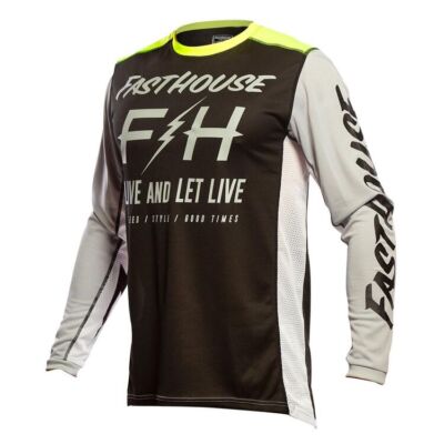 New Fasthouse Black/Silver Grindhouse MX/Offroad Jersey