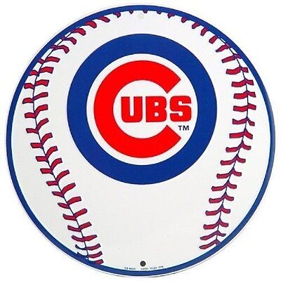 Chicago Cubs MLB Embossed Metal Novelty Round Sign