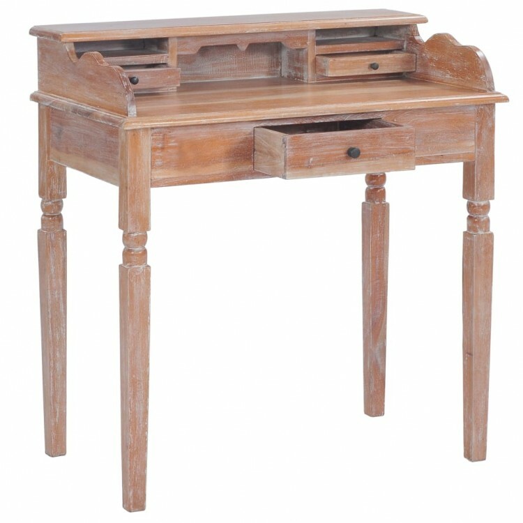 Shabby Chic Writing Desk 3 Drawers Gallery Back Small Antique