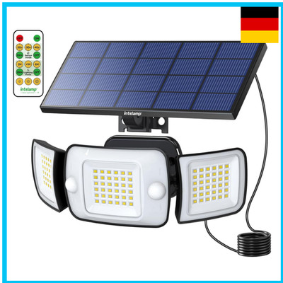Intelamp Solarstrahler mit Bewegungsmelder 4 Modi 270 Weitw
