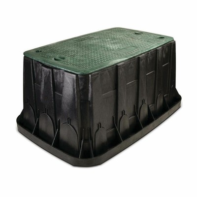 Rain Bird Maxi Jumbo Valve Box - 18" Tall, Black Body w/ Gre