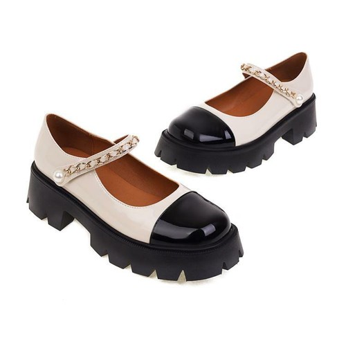 Women's Shoes Mary Jane Round Toe Low Heels Platforms Fake