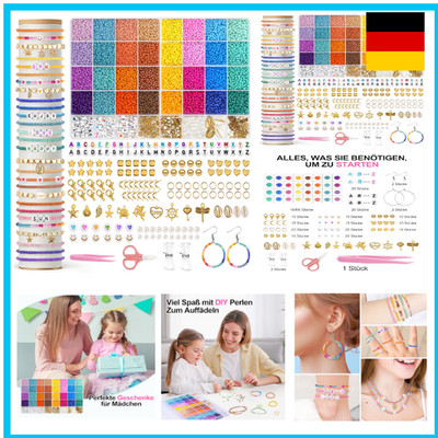 Amteker 16000 Perlen für Armbänder 3mm, Armbänder Selber Machen 32 Farben,