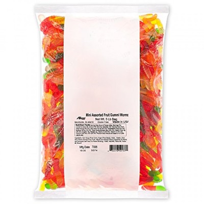 Albanese Candy Mini Assorted Fruit Gummi Worms 5pound Bag