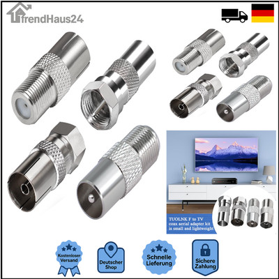 TUOLNK F Typ Koaxialadapter Set 4 Stück Satellit TV Antenne