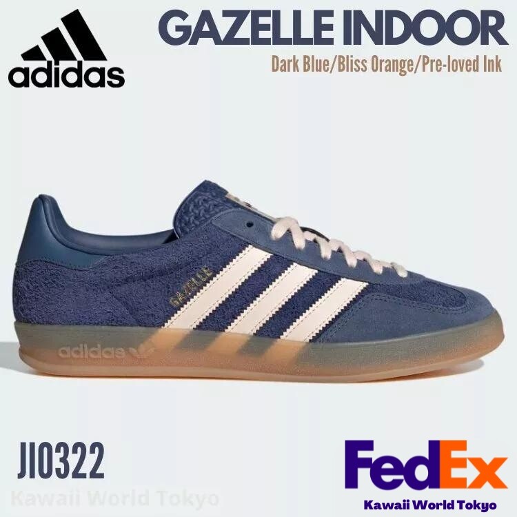 [ADIDAS] GAZELLE INDOOR DARK BLUE JI0322 ★送料/関税込★ New Adidas Originals Gazelle Indoor Shoes Dark Blue Preloved