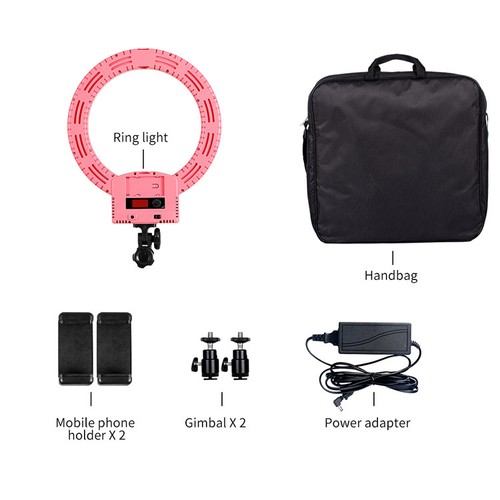 LED Ring Light Dimmable 6000K Fill Lamp Photography Phone Video Live Pink US